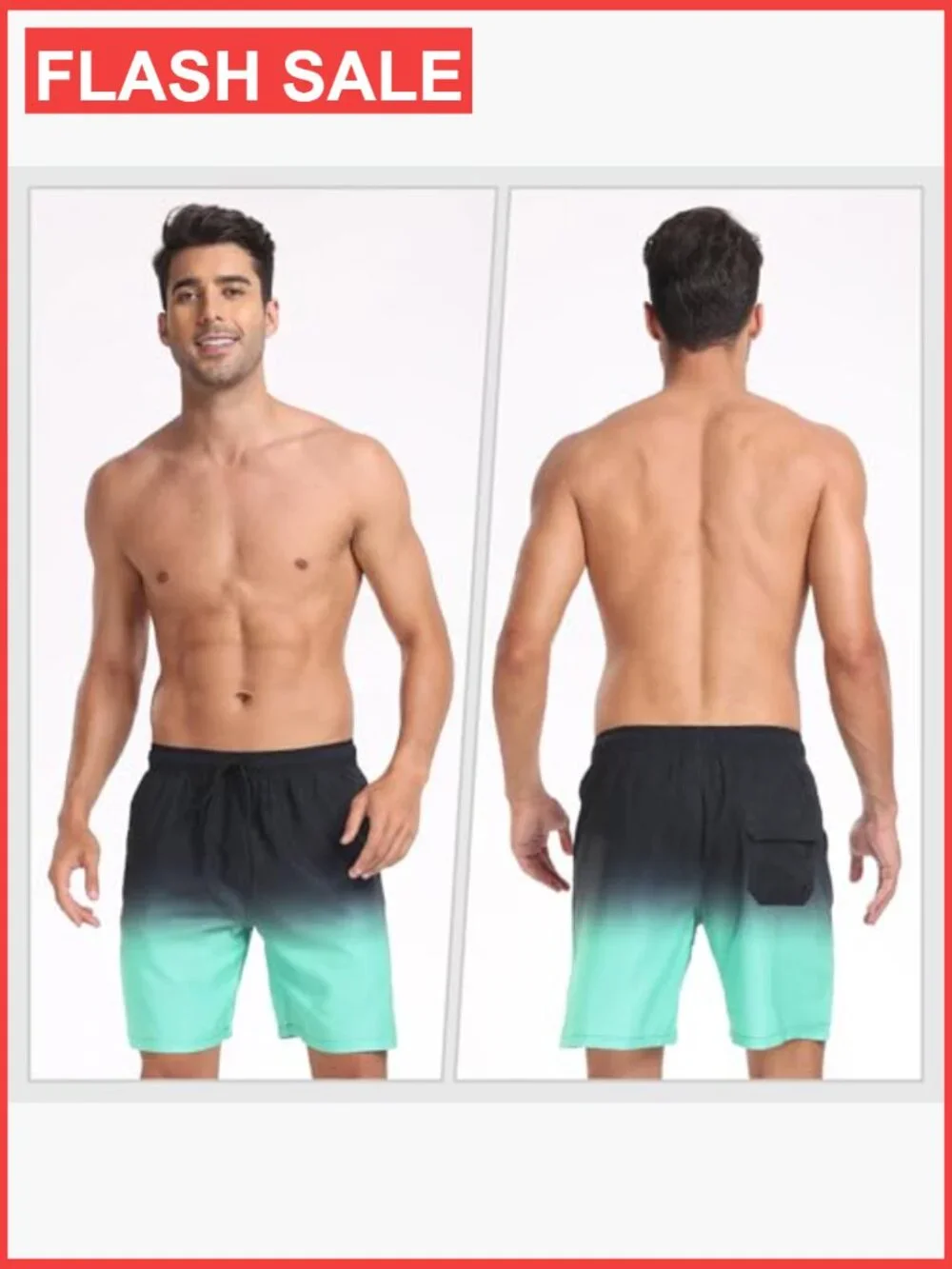 Mens Swim Trunks with Compression Liner 2 in 1 Quick Dry Shorts with Pockets